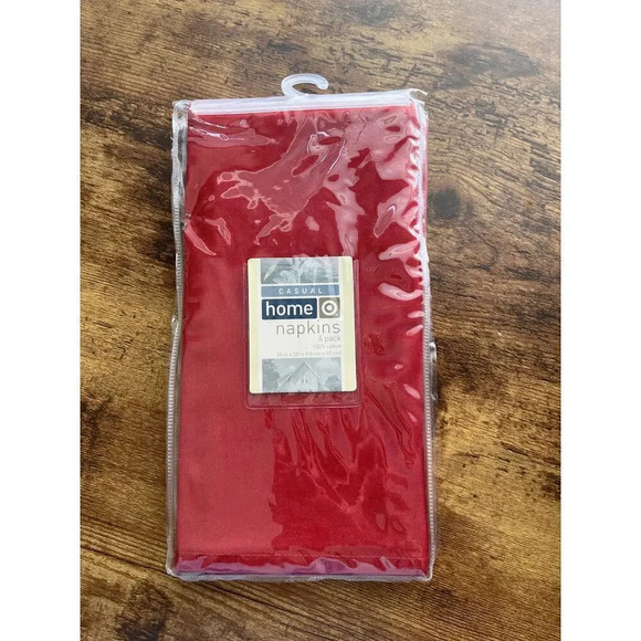 Target Home Casual RED Napkins 4 Pack 20in X 20in NEW - Picture 4 of 5